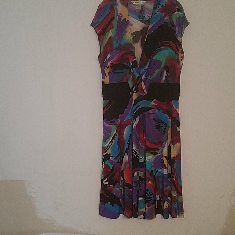 Ruched waist multicolor dress